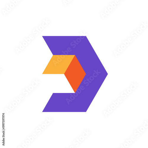 D arrow geometric modern creative logo design