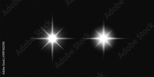 Realistic white light effects and starlight effect collections.
