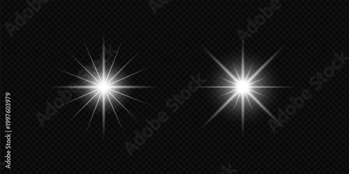 Realistic white light effects and starlight effect collections.