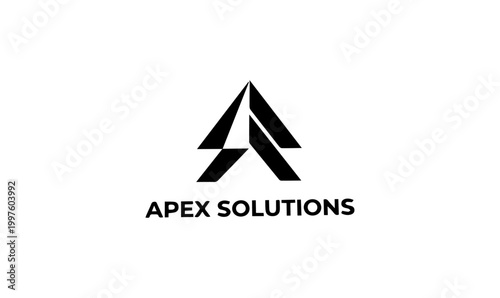 apex logo, Apex Solutions Logo Template – Abstract Geometric Letter A for Tech, Finance, and Consulting Business Branding
