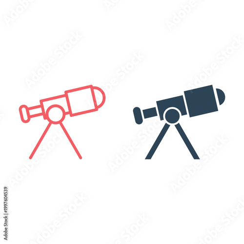Telescope icons set illustration isolated vector sign symbol.