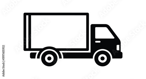 delivery truck icon in black and white