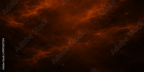 Abstract fiery explosion blending with a dramatic cloudy sky and shifting light atmosphere