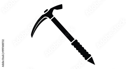 Photos ice axe silhouette on white background high quality