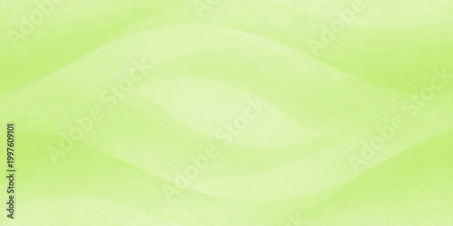 An abstract green watercolor painting features soft flowing waves and a smooth silk texture to create a light satin wallpaper design with a pink curve pattern