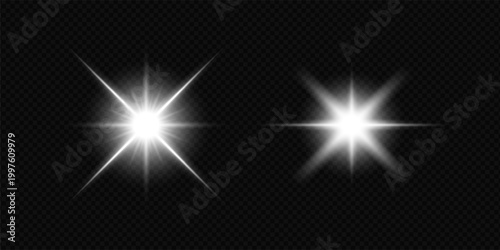 Realistic white light effects and starlight effect collections.