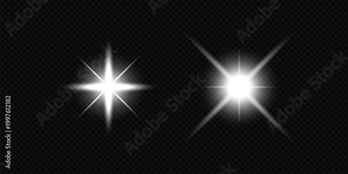 Realistic white light effects and starlight effect collections.
