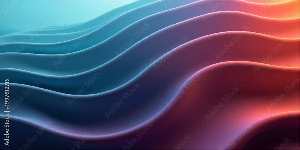 Obraz premium An artistic abstract blue background featuring smooth flowing waves and a pink light silk texture with a vibrant wavy motion pattern for an elegant vector wallpaper design