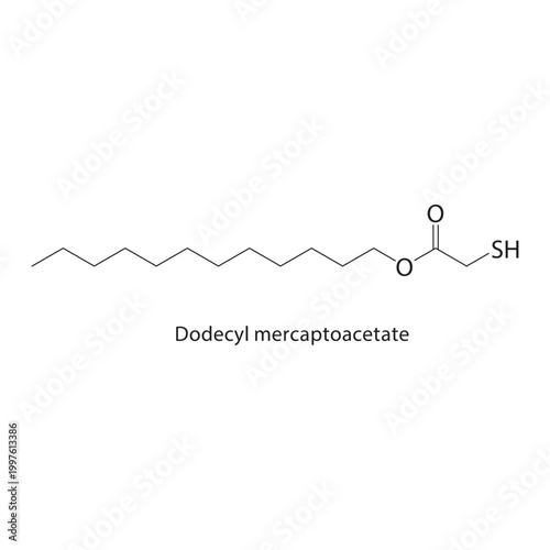 Dodecylcyclohexane skeletal structure. alkane compound schematic illustration. Simple diagram, chemical formula.
