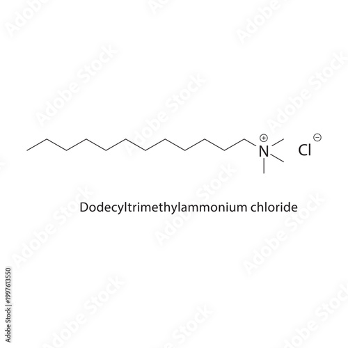 Dodecyl 3,4,5-trihydroxybenzoate skeletal structure. ester compound schematic illustration. Simple diagram, chemical formula.