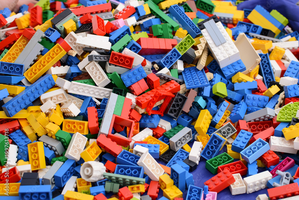 Fototapeta premium background of colorful Lego blocks