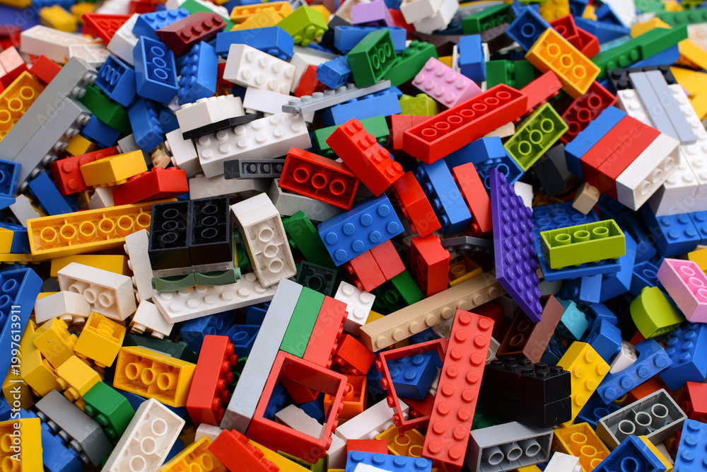 Fototapeta premium background of colorful Lego blocks
