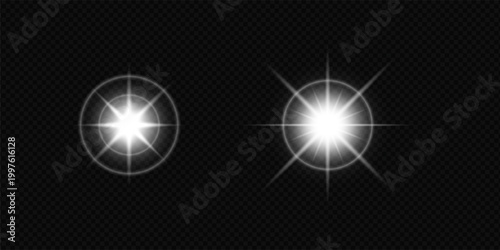 Realistic white light effects and starlight effect collections.