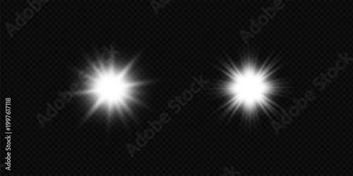 Realistic white light effects and starlight effect collections.