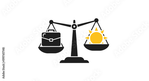 Tableau sur toile Weighing money against sunshine and happiness.