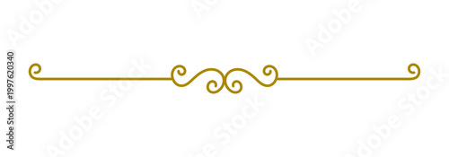 Foto Golden ornamental flourish divider elegant decorative swirl line