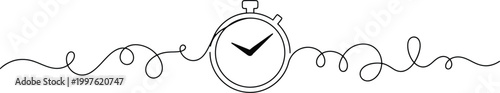 Minimalist pocket watch design with swirling line art for website headers and marketing materials