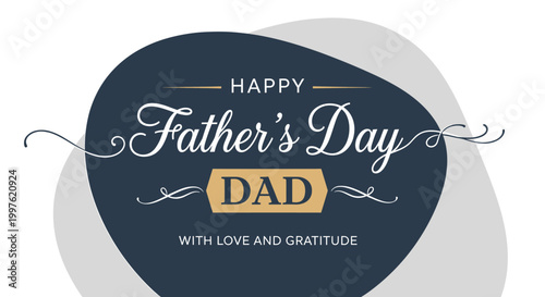 Obraz na płótnie A heartfelt Happy Father's Day greeting card design featuring elegant typography and a message of love and gratitude for dads
