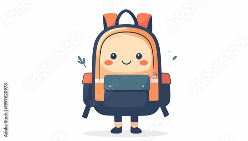 Cartoon backpack with smiling face