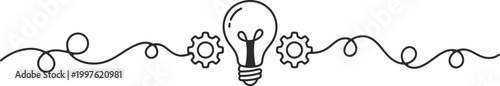 Innovative business concept with lightbulb and gears for creative solutions and presentations