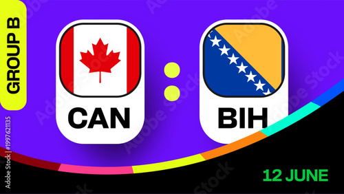 Canada vs Bosnia Herzegovina Group B Match Announcement for Dynamic Football 2026 Tournament Competition