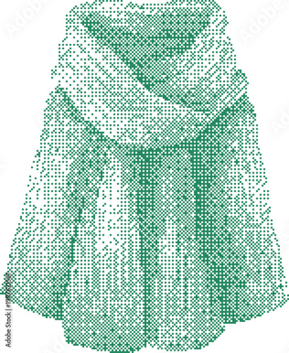 Textured Green Textile Drape with Soft Folds Against a White Background