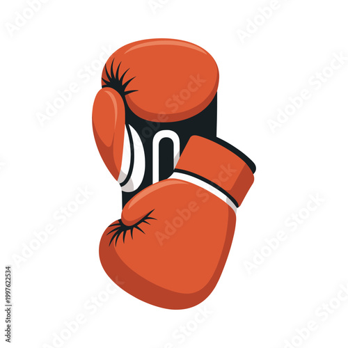 Boxing gloves are presented in a bright orange color scheme with a durable construction, symbolizing strength, combat sports, and intense physical training for professional fighters in the ring today.