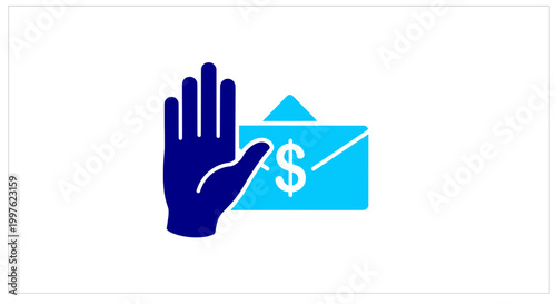 Stop bribery and corruption flat icon. Anti corruption business symbol