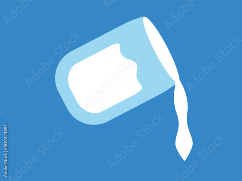 Cute cartoon glass of milk in flat icon vector. dairy drink cute simple flat clip art element. symbolizing health and nourishment.