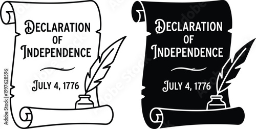Declaration of Independence Scroll Illustration