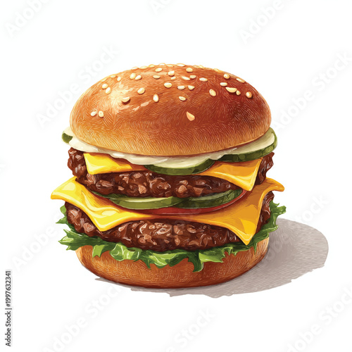 hamburger isolated on white