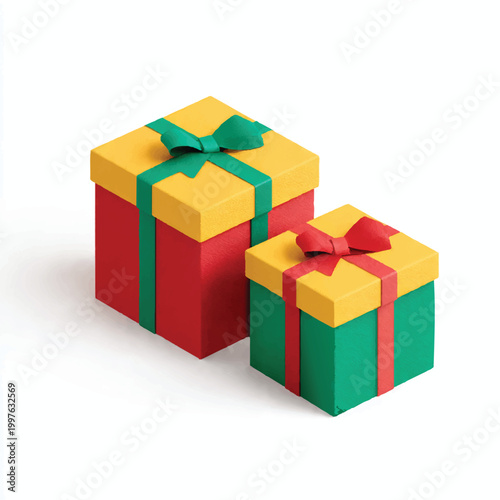 colorful gift boxes isolated on white