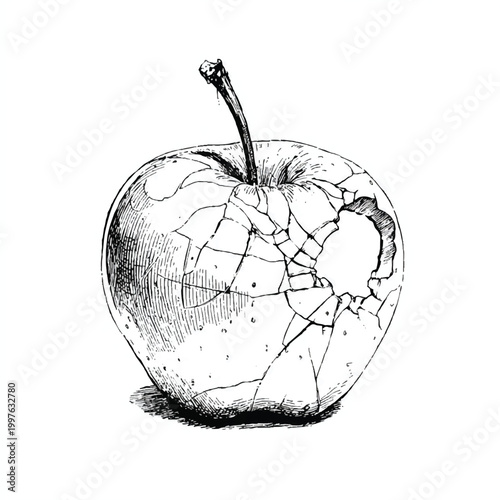 hand drawn apple