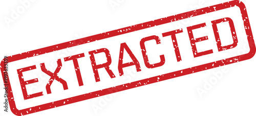 Red 'extracted' stamp illustration on white background