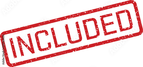Red 'included' stamp illustration on white background