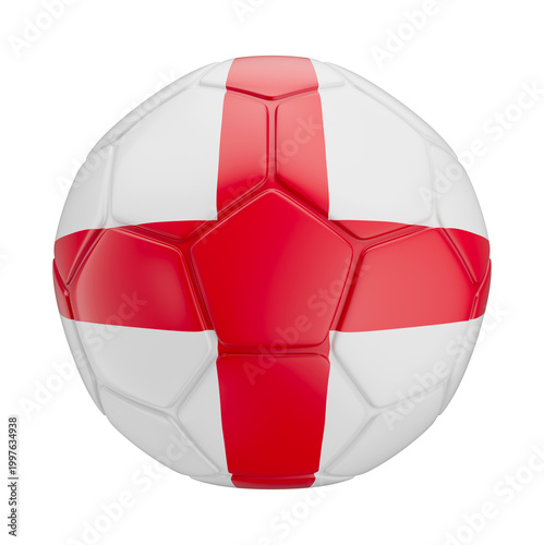 3D Asset - England Flag Soccer Ball with Isolated Background