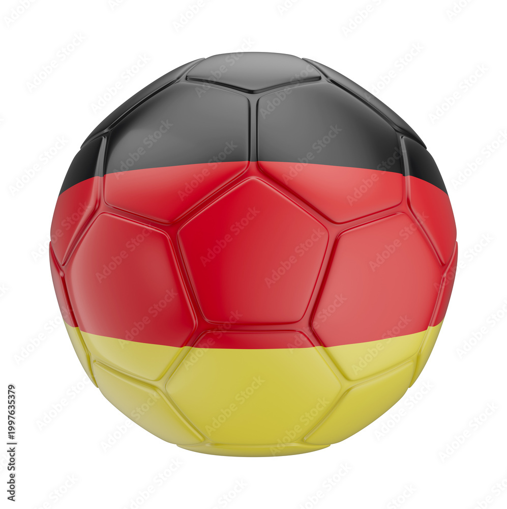 Fototapeta premium 3D Asset - Germany Flag Soccer Ball with Isolated Background