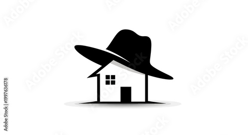 a house wearing a cowboy hat.