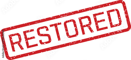 Red 'restored' stamp illustration
