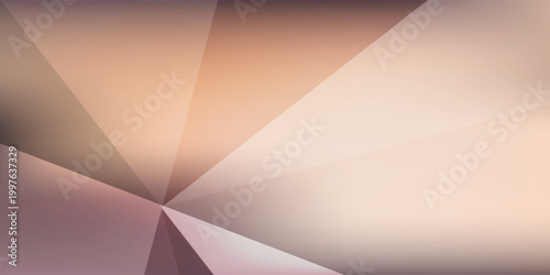 Abstract geometric vector background featuring a soft rose gold palette of interlocking low poly triangles with a subtle, luminous gradients finish.