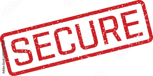 Red 'secure' stamp illustration safety protection and confidentiality concept