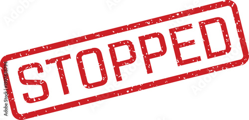 Red 'stopped' stamp impression