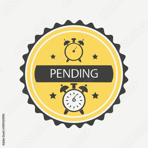 Pending status with alarm clocks and yellow circle waiting