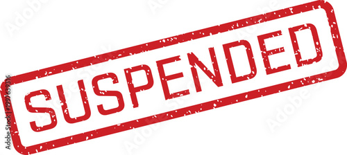 Red 'suspended' stamp illustration