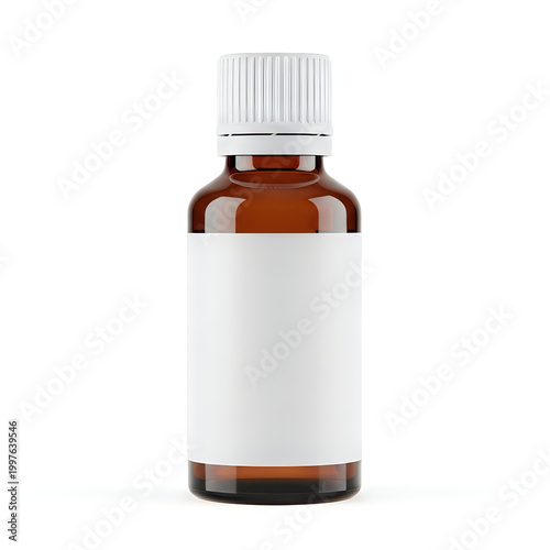 A bottle with white label