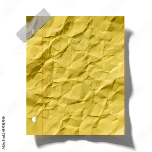 A yellow piece of paper with tape on it