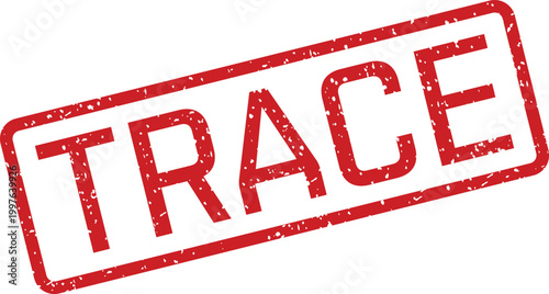 Red rubber stamp with the word 'trace' official document marking