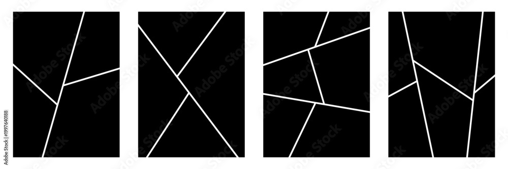 Naklejka premium Set of comic 4 frame photo collage layout