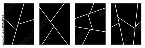 Set of comic 4 frame photo collage layout