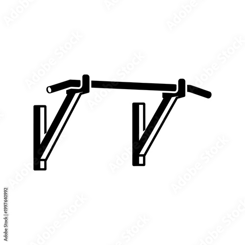 A black silhouette of a doorway pull up bar showcasing its structural design silhouette